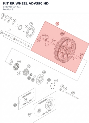 Diagram preview: KIT RR WHEEL ADV390 HD (95810101044C1)
