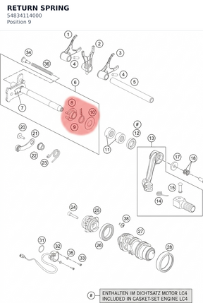 Diagram preview: RETURN SPRING (54834114000)