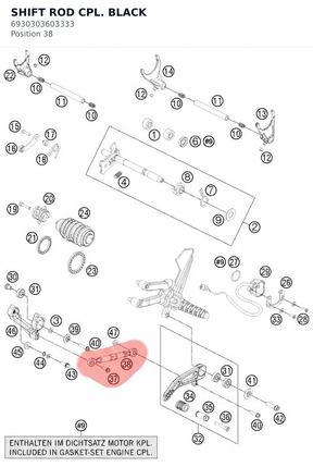 Diagram preview: SHIFT ROD CPL. BLACK (6930303603333)