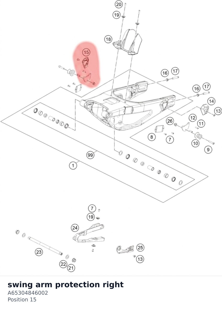 Diagram preview: swing arm protection right (A65304846002)