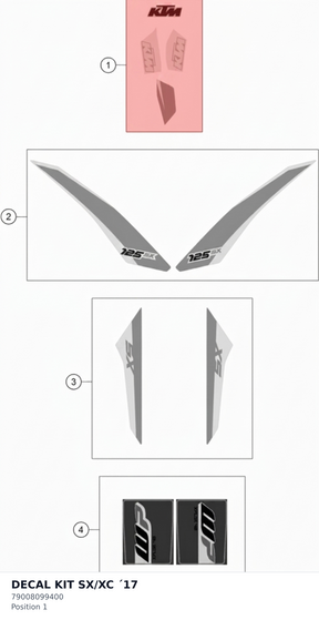 Diagram preview: DECAL KIT SX/XC ´17 (79008099400)