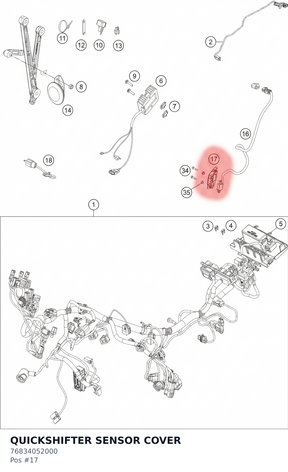 Diagram preview: QUICKSHIFTER SENSOR COVER (76834052000)