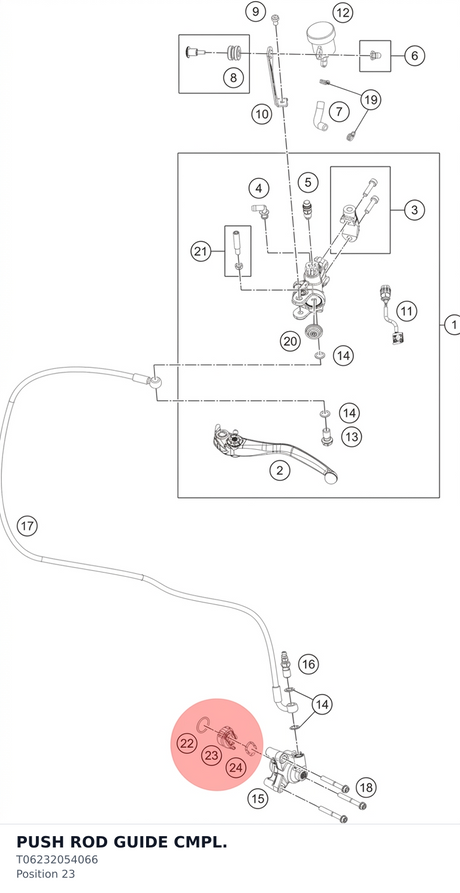 Diagram preview: PUSH ROD GUIDE CMPL. (T06232054066)