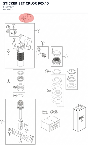 Diagram preview: STICKER SET XPLOR 90X40 (52000219)