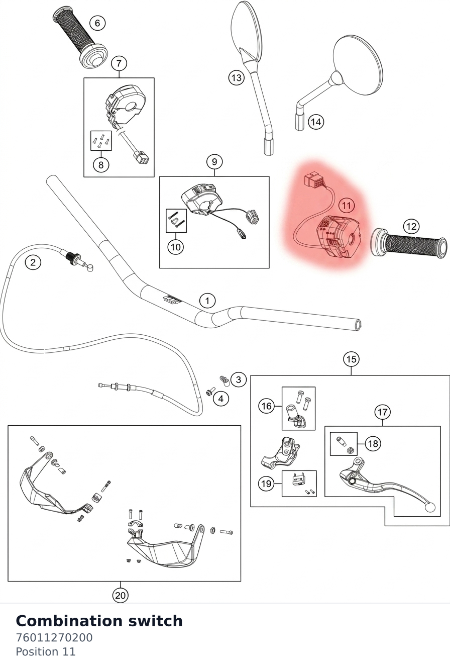 Diagram preview: Combination switch (76011270200)