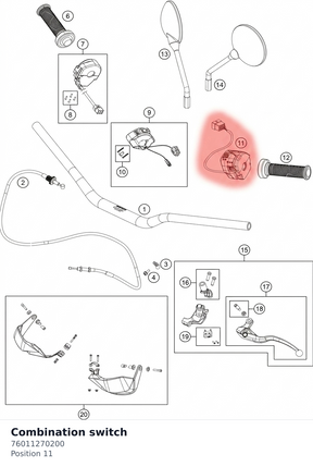 Diagram preview: Combination switch (76011270200)