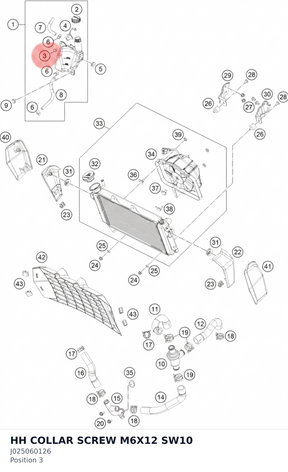 Diagram preview: HH COLLAR SCREW M6X12  SW10 (J025060126)