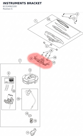 Diagram preview: INSTRUMENTS BRACKET (61314062100)