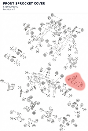 Diagram preview: FRONT SPROCKET COVER (63503096000)