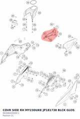 Diagram preview: COVR SIDE RH MY23DUKE JP181738 BLCK GLOS (96308042000C1)