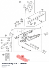 Diagram preview: Shaft swing arm L 299mm (90104037000)