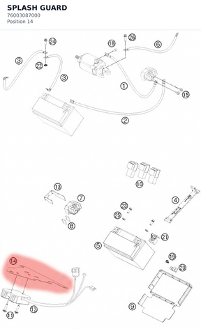 Diagram preview: SPLASH GUARD (76003087000)
