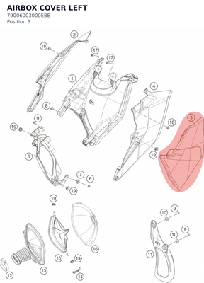 Diagram preview: AIRBOX COVER LEFT (79006003000EBB)