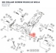 Diagram preview: HH COLLAR SCREW M10X110 WS14 (J025101103)