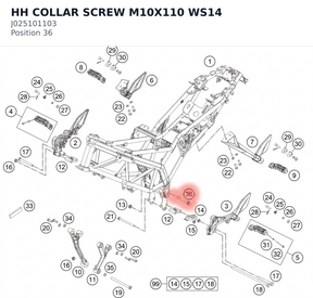 Diagram preview: HH COLLAR SCREW M10X110 WS14 (J025101103)