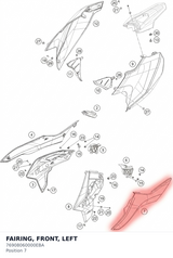 Diagram preview: FAIRING, FRONT, LEFT (76908060000EBA)
