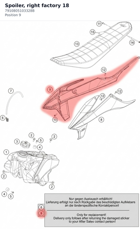 Diagram preview: Spoiler, right factory 18 (7910805103328B)