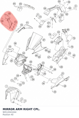 Diagram preview: MIRROR ARM RIGHT CPL. (90512041044)