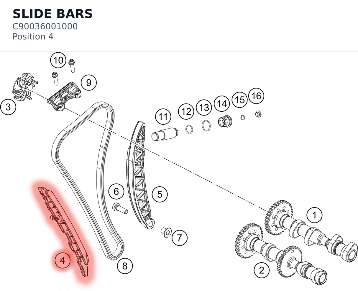 Diagram preview: SLIDE BARS (C90036001000)
