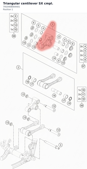 Diagram preview: Triangular centilever SX cmpl. (7910408004401)