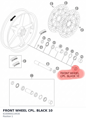 Diagram preview: FRONT WHEEL CPL. BLACK      10 (6100900114430)