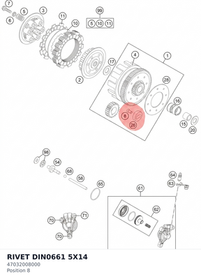 Diagram preview: RIVET DIN0661  5X14 (47032008000)