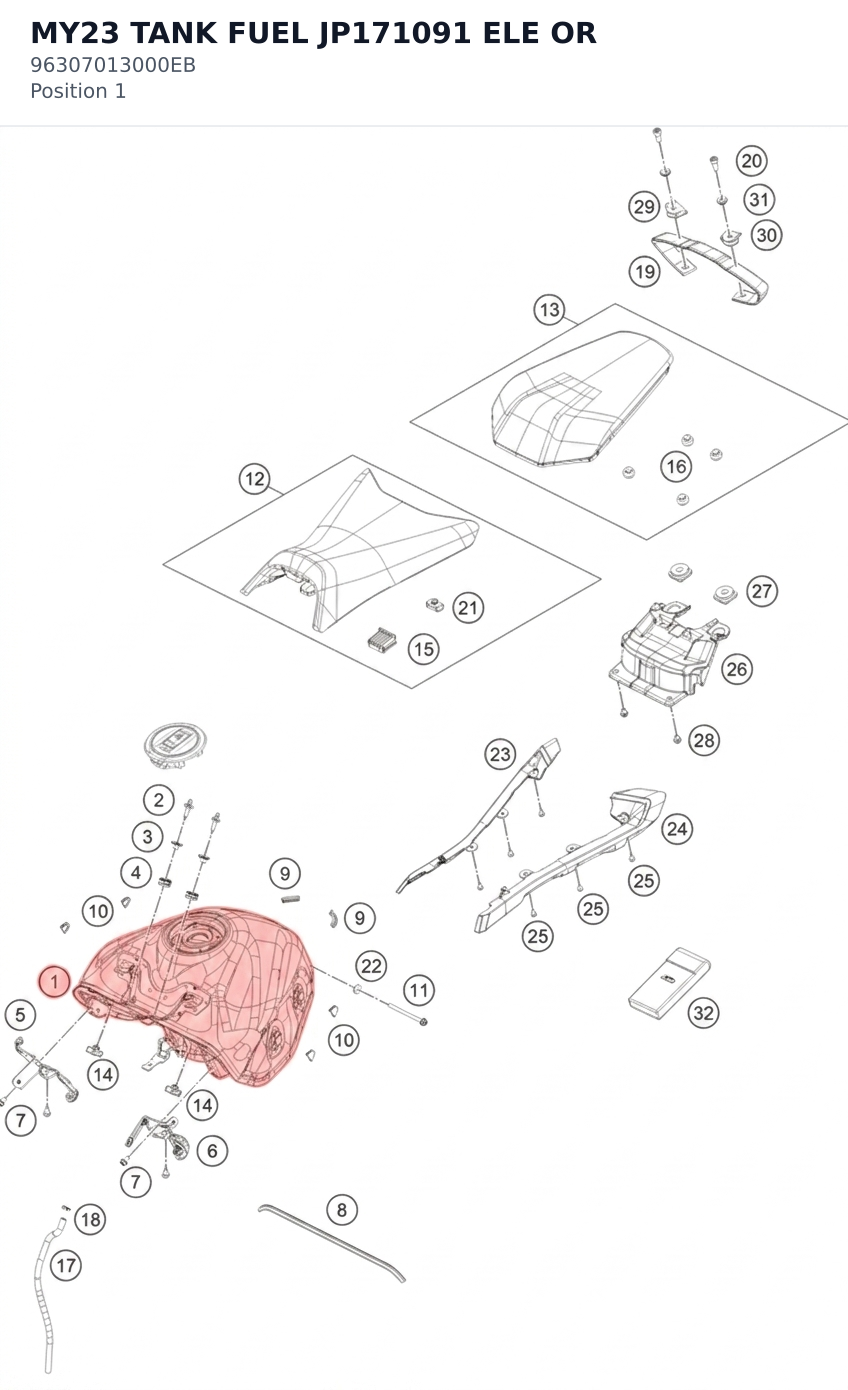 Diagram preview: MY23 TANK FUEL JP171091 ELE OR (96307013000EB)