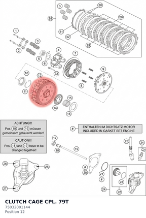 Diagram preview: CLUTCH CAGE CPL. 79T (75032001144)