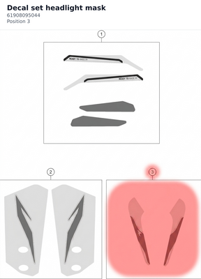 Diagram preview: Decal set headlight mask (61908095044)