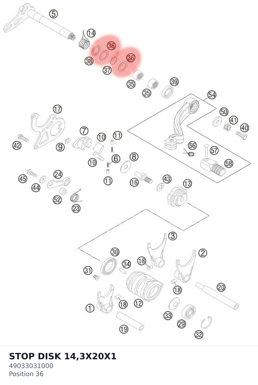 Diagram preview: STOP DISK 14,3X20X1 (49033031000)