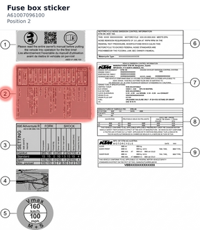 Diagram preview: Fuse box sticker (A61007096100)