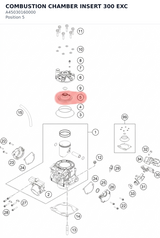 Diagram preview: COMBUSTION CHAMBER INSERT 300 EXC (A45030160000)