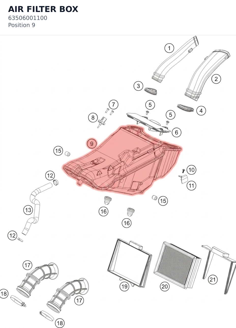 Diagram preview: AIR FILTER BOX (63506001100)