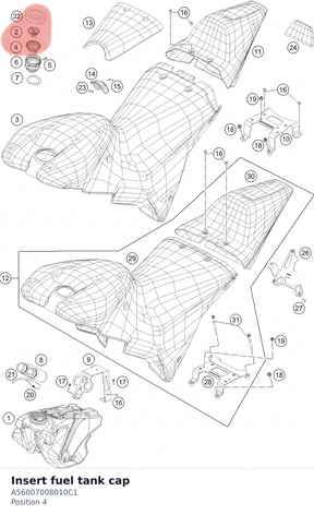 Diagram preview: Insert fuel tank cap (A56007008010C1)