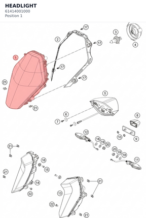 Diagram preview: HEADLIGHT (61414001000)