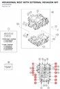 Diagram preview: HEXAGONAL BOLT WITH EXTERNAL HEXAGON WITH COLLAR (0025080906)
