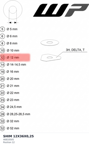 Diagram preview: SHIM 12X36X0,25 (46810505)