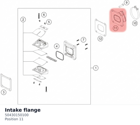 Diagram preview: Intake flange (50430150100)
