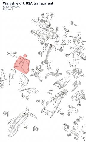 Diagram preview: Windshield R USA transparent (6350860800001)