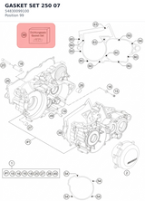 Diagram preview: GASKET SET 250              07 (54830099100)