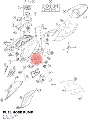 Diagram preview: FUEL HOSE PUMP (61307017050)