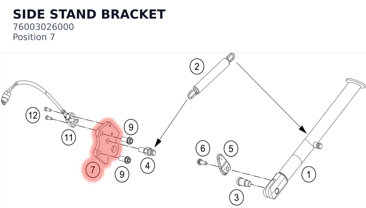 Diagram preview: SIDE STAND BRACKET (76003026000)