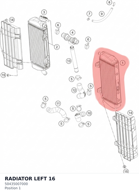 Diagram preview: RADIATOR LEFT 16 (50435007000)