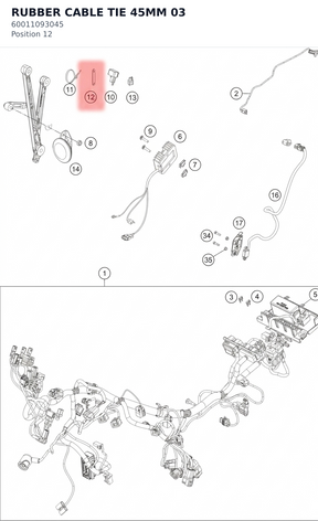 Diagram preview: RUBBER CABLE TIE 45MM       03 (60011093045)