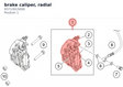 Diagram preview: brake caliper, radial (93713015000)