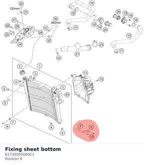 Diagram preview: Fixing sheet bottom (61735005000C1)