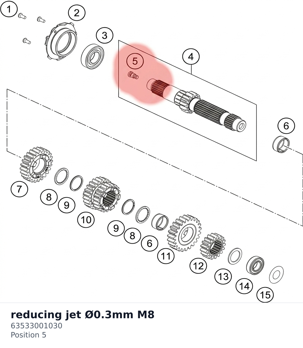 Diagram preview: reducing jet Ø0.3mm M8 (63533001030)