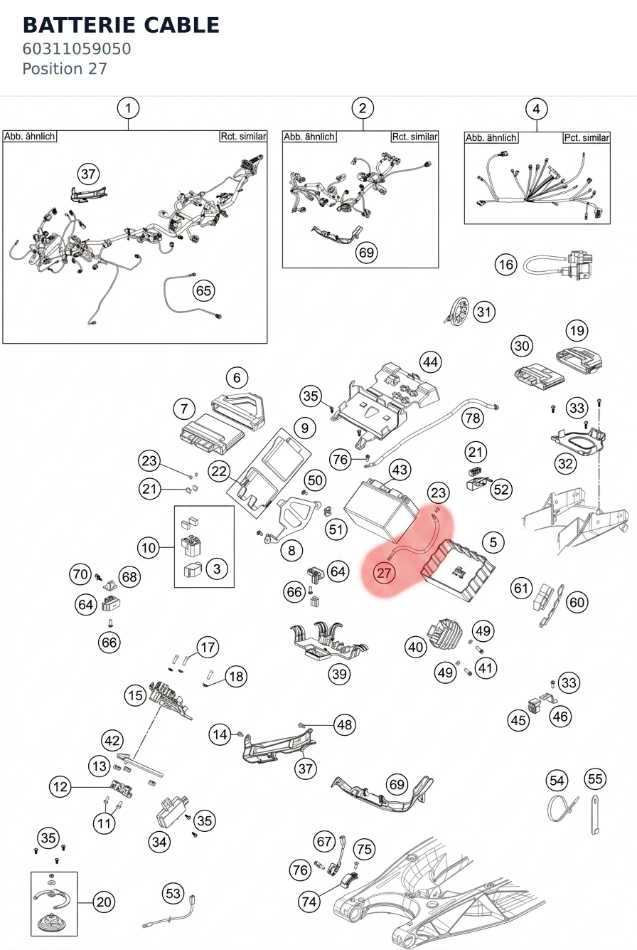 Diagram preview: BATTERIE CABLE (60311059050)