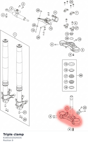 Diagram preview: Triple clamp (6160103202933S)