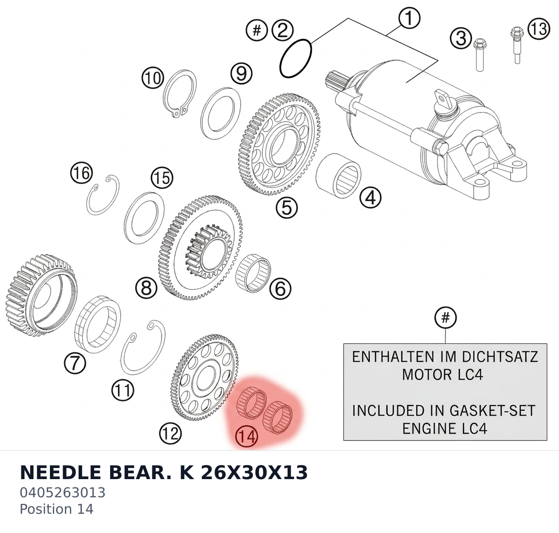 Diagram preview: NEEDLE BEAR. K 26X30X13 (0405263013)